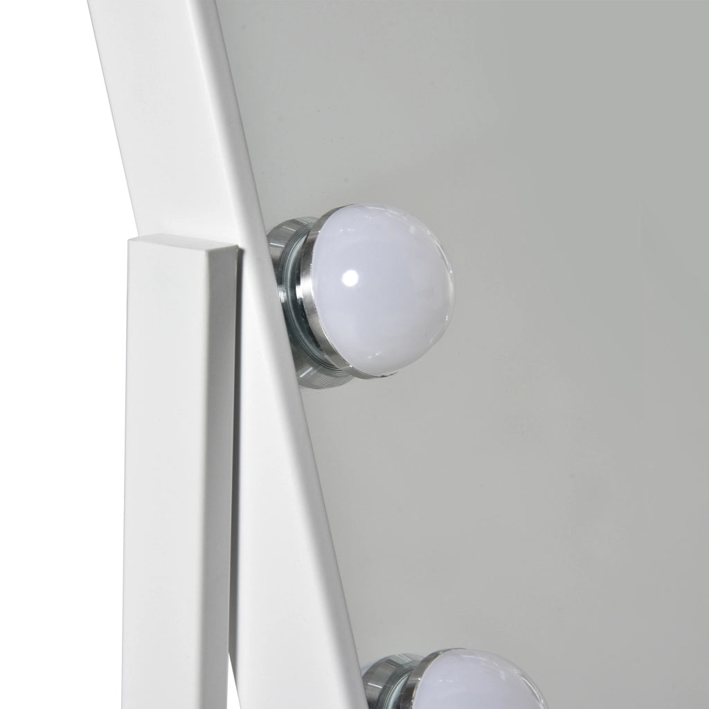 Specchio da trucco con luci LED ¨C zephmum ¨C 32,8x11x47,4 cm bianco