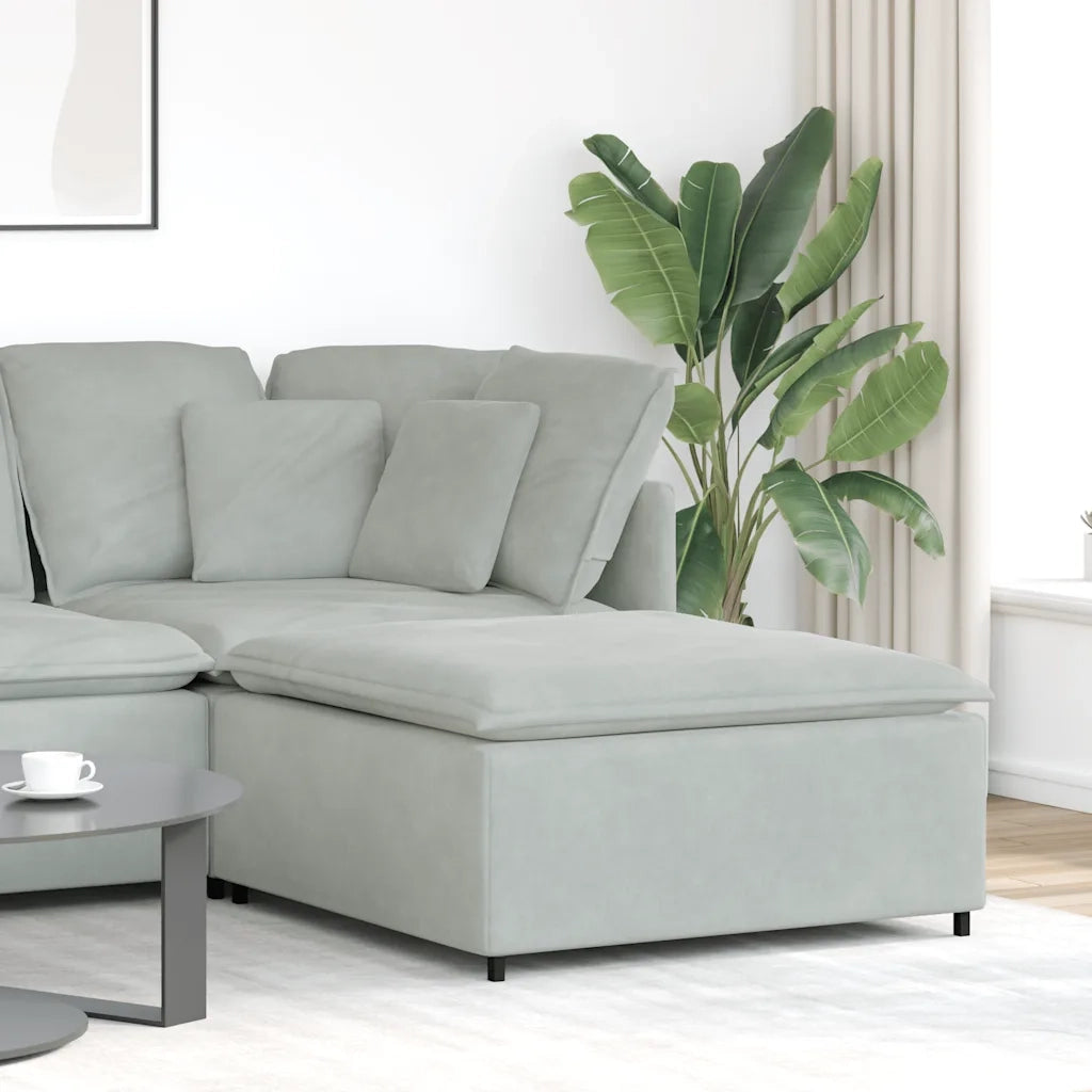 Divano da Giardino-Modulo Poggiapiedi Divano Modulare Grigio Chiaro 100x100x48 cm 778993