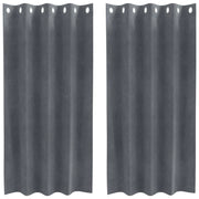 Tende Oscuranti | Tende Blackout 2 pz Grigio chiaro 140 x 175 cm Velluto