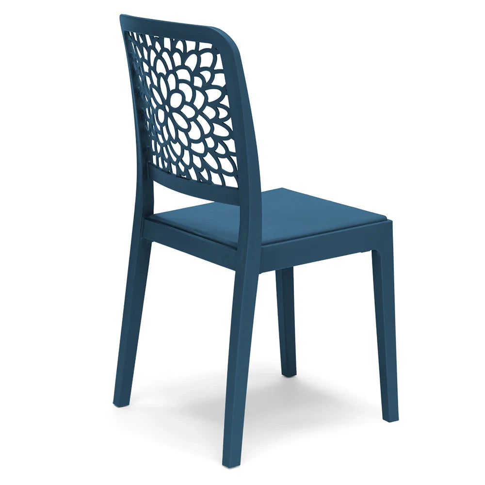 Sedia in polipropilene TICHE, impilabile, resistente ai raggi UV, design moderno, ideale per sala da pranzo, cucina, sala d’attesa, bar, ristoranti o giardino, colore Petrolio