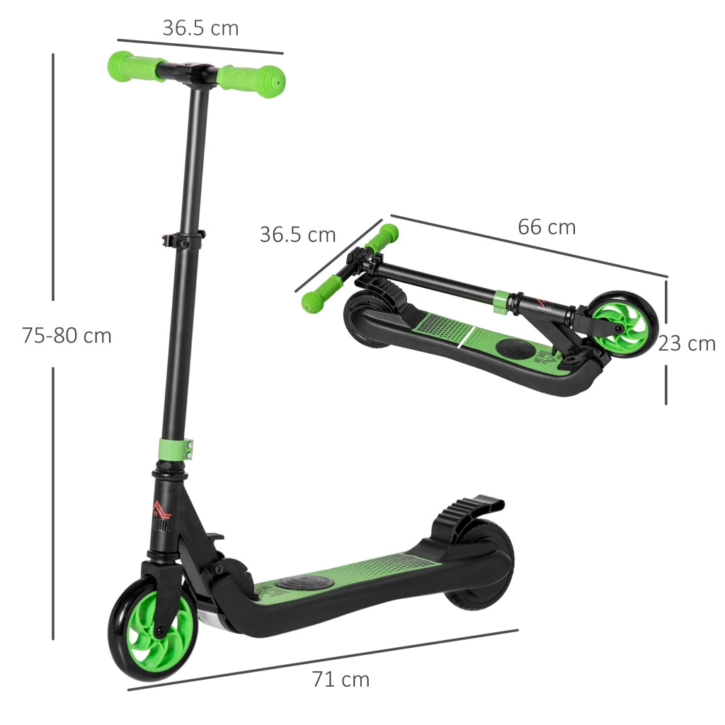 Monopattino Elettrico Pieghevole per Bambini ¨C zephmum ¨C Nero e Verde 71x36.5x75-80 cm