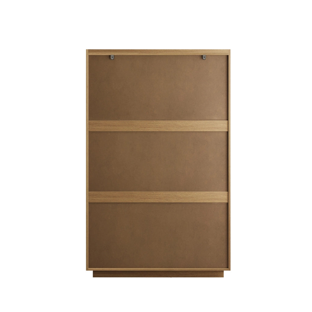 Comò con 6 cassetti, guide metalliche e blocco antiribaltamento per camera da letto e soggiorno, rovere, 80 × 48 × 127 cm