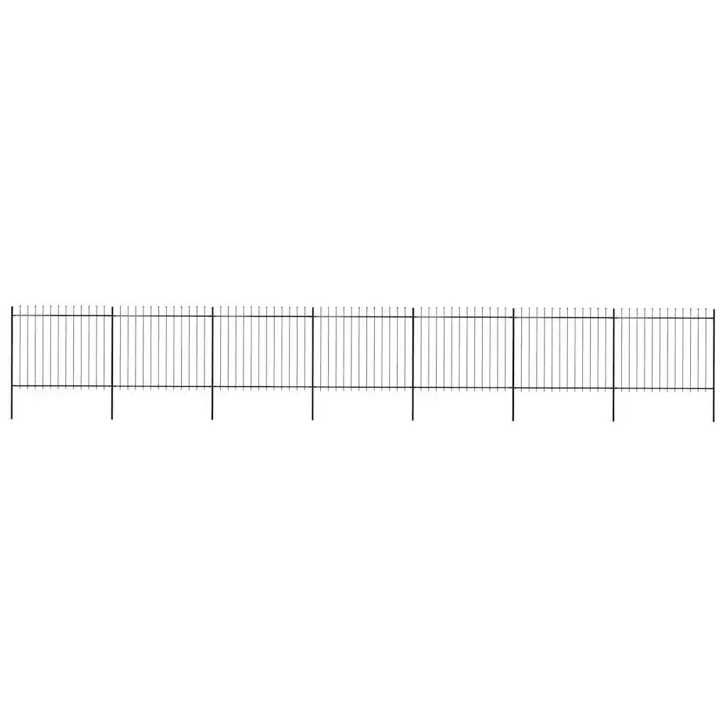 Recinzione da Giardino con Punta a Lancia in Acciaio 1172x150 cm Nero 277635