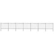 Recinzione da Giardino con Punta a Lancia in Acciaio 1172x150 cm Nero 277635