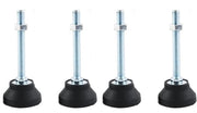 Set di sosteggi mobili da 4 pezzi - Regolabile fino a 50 mm - Capacità di carico 80 kg - Base rotonda con gomma d'assorbimento - Stabilità su pavimenti irregolari