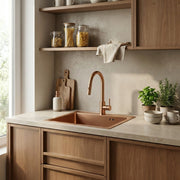 Lavello In Acciaio Leo 50 Brush Copper senza rubinetto da cucina