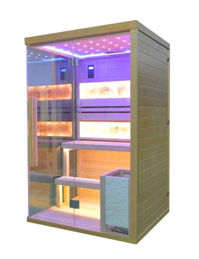 Sauna finlandese 2 posti full optioal 120x110x200cm Replut Hymala
