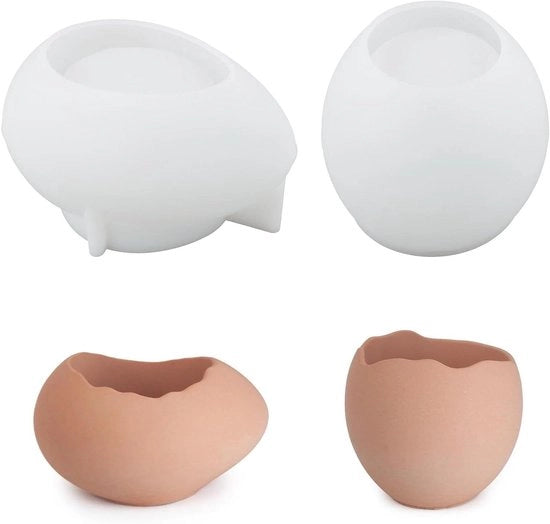 Set di 2 supporti e candelabri per modelli in silicone 3D e candele in cemento - Ideali per Pasqua - Stampi per candele e uova di gesso - Materiali duraturi.
