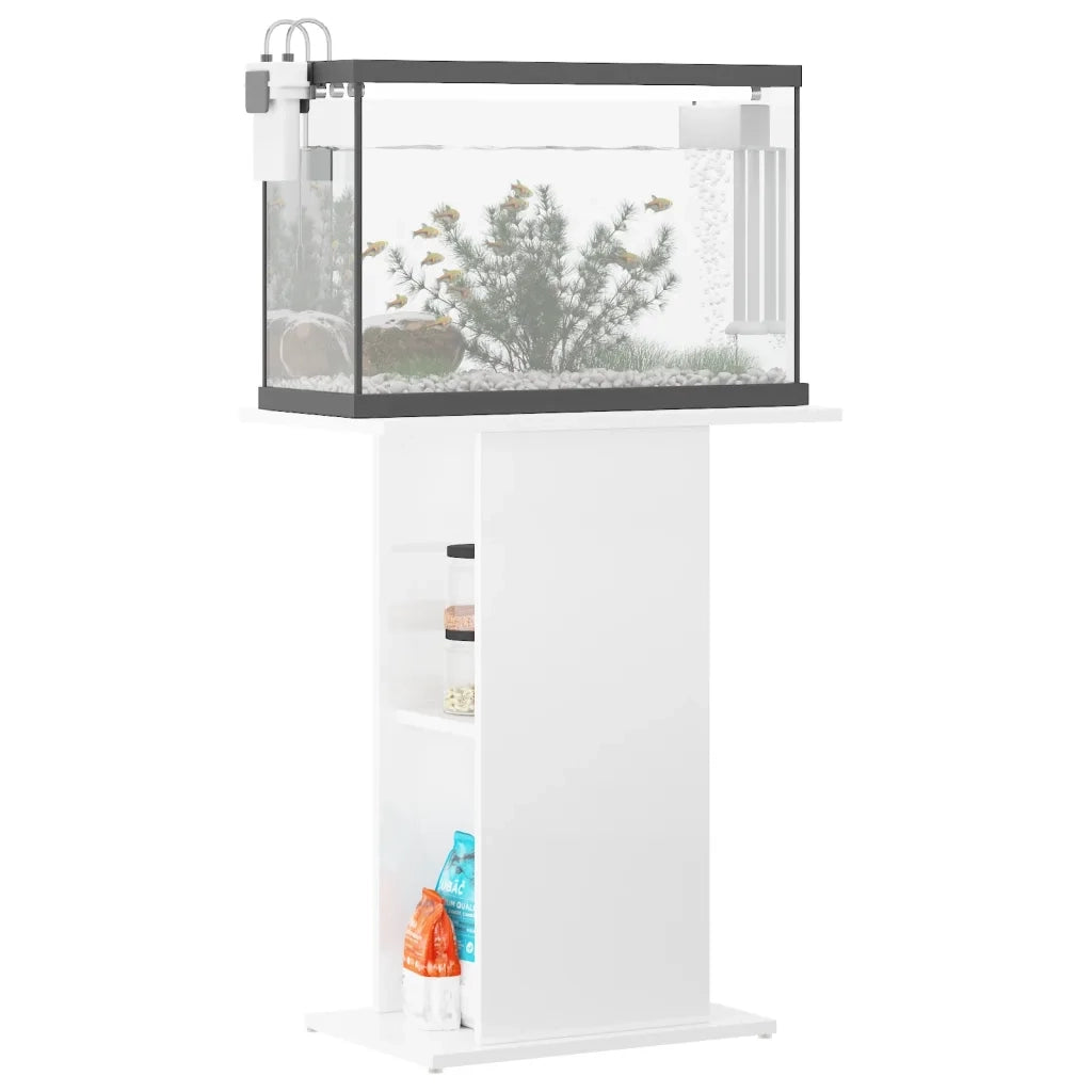 Supporto per Acquario 60,5x36x72,5 cm Multistrato Bianco Lucidocod mxl 126469