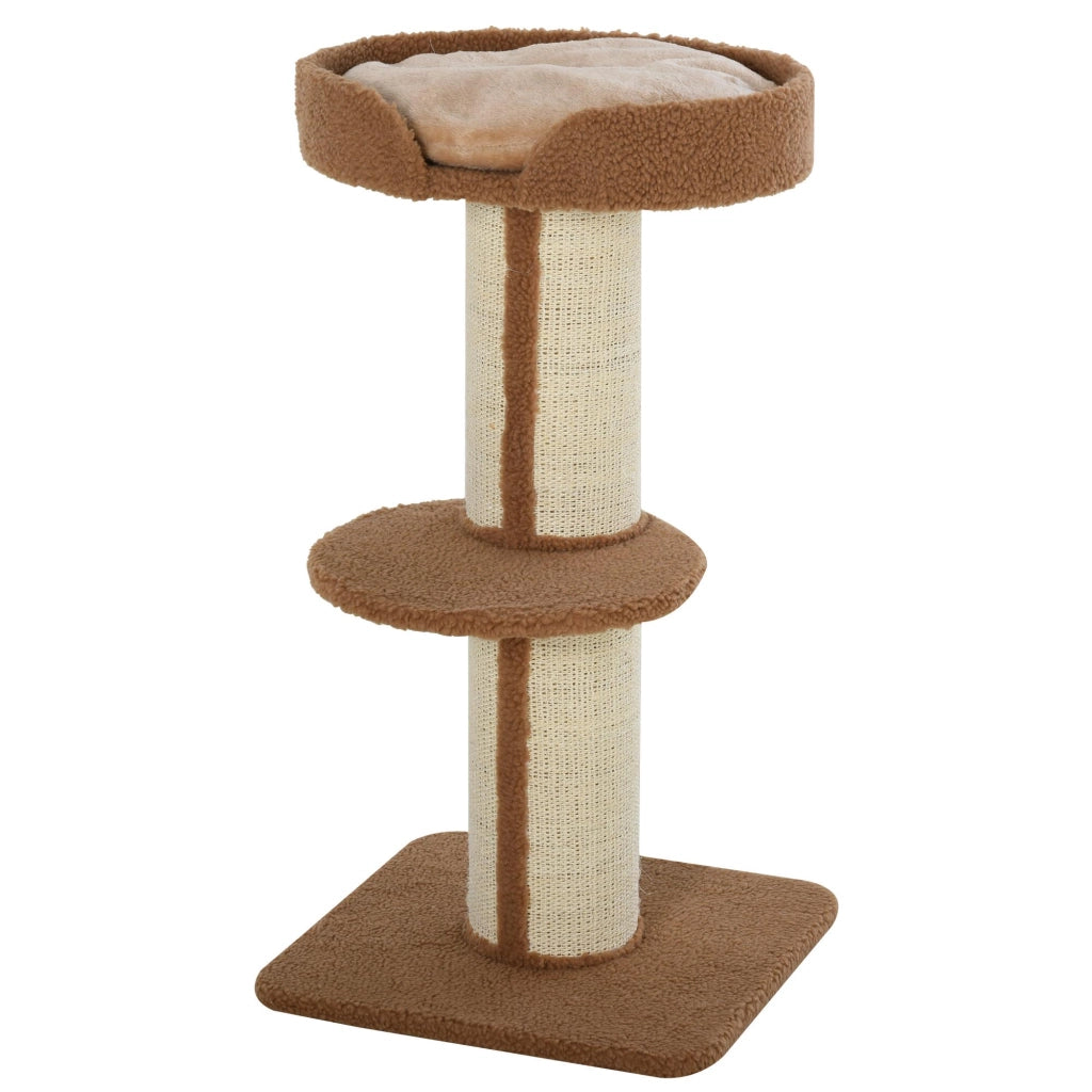 Albero tiragraffi per gatti con piattaforma e cuscino ¨C zephmum ¨C 91 cm marrone chiaro