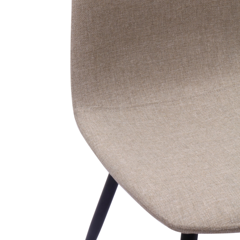 Sedia da Pranzo Set da 2 con Design Minimalista Nordico per Sala da Pranzo in Tessuto e Metallo Bianco