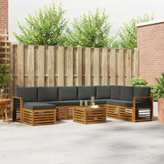 Set di divani da esterno con cuscino 9 pcs Naturale e Antracite