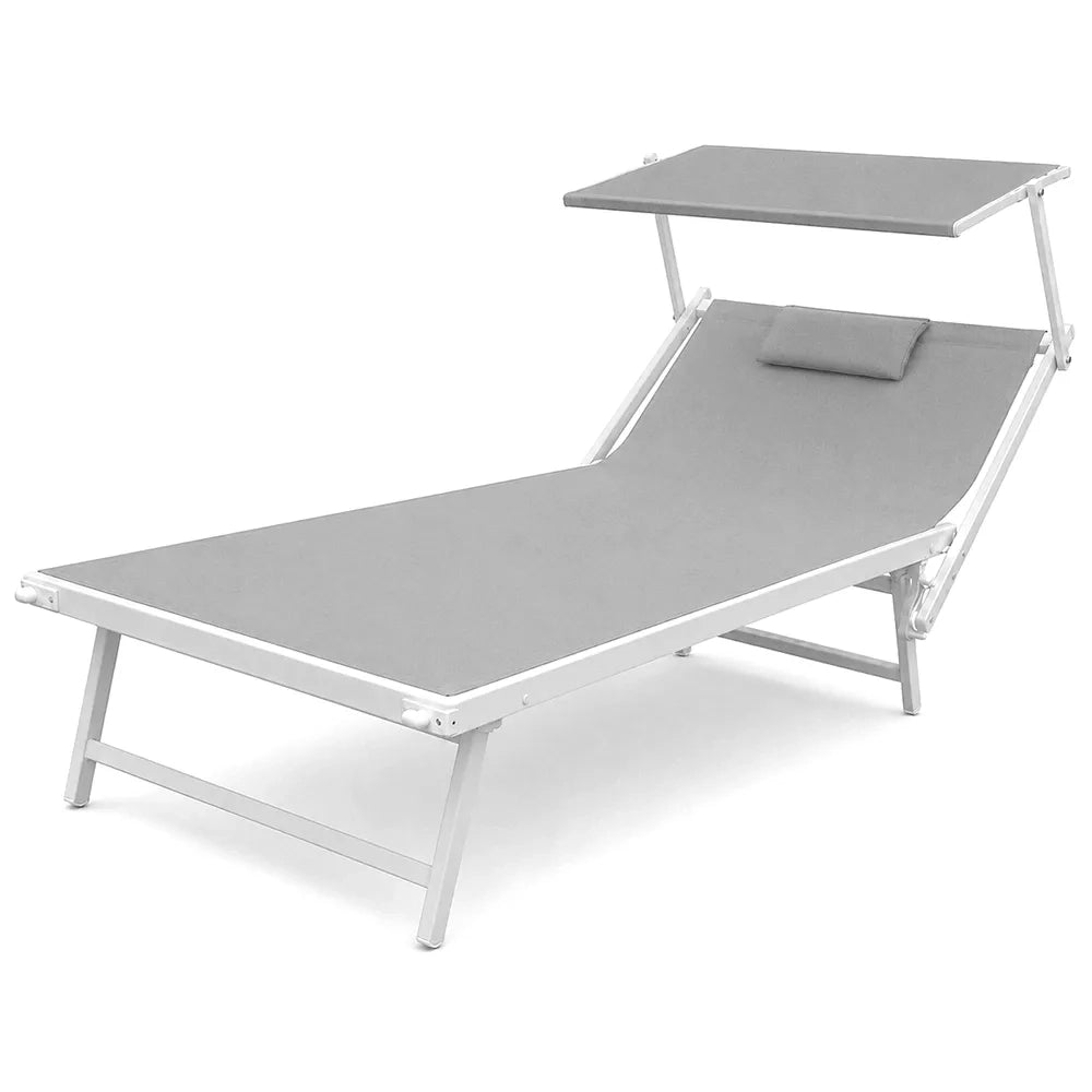 Lettino Mare L-Mediterraneo PLUS - Grigio/Bianco