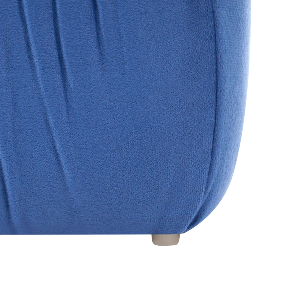Pouf quadrato in velluto blu 38 x 38 cm, poggiapiedi decorativo con rivestimento setoso, in stile boho, per soggiorno e camera da letto