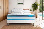Pack letto completo - Materasso 140x190 cm + Rete imbottita a doghe (in kit) + 2 cuscini + Piumino - BodyFit