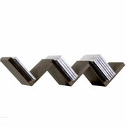 Trade Shop - Mensola Parete Moderna Design Zig Zag Mensole Muro Scaffale 3 Ripiani Wenghe -