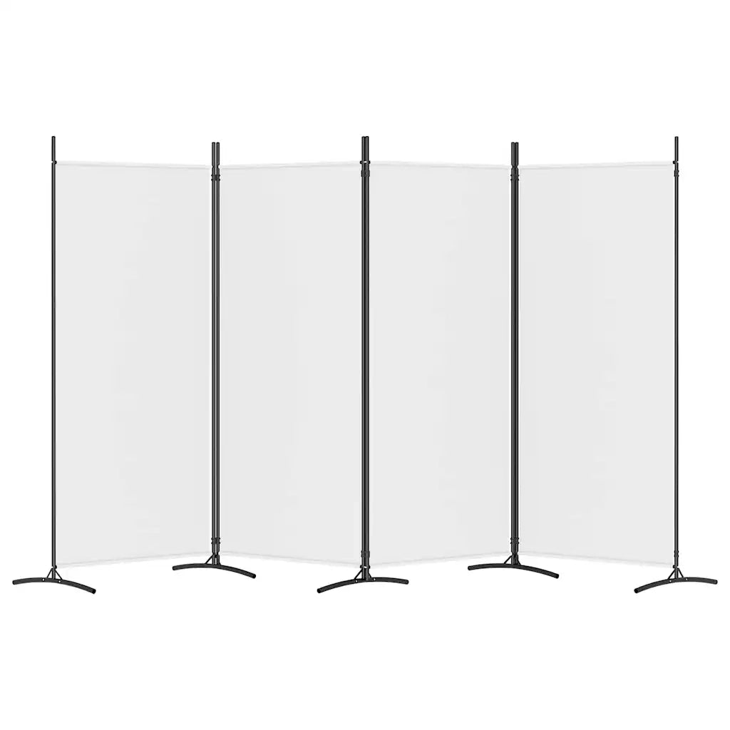 Divisorio a 4 Pannelli Bianco 346x180 cm Tessuto 350262