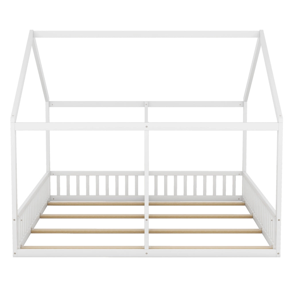 Letto per bambini doppio a casetta 90x200 cm bianco