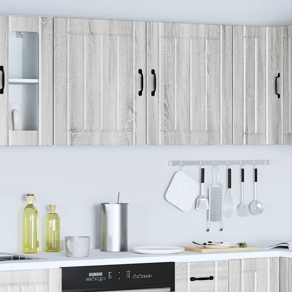 Pensili da cucina 2 pz Lucca Grigio Sonoma in Legno Multistrato 853810