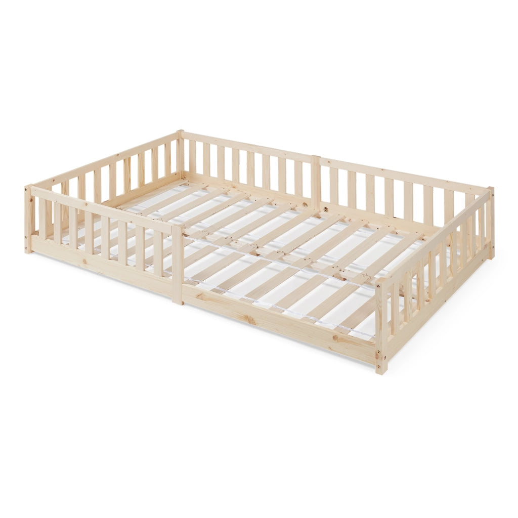 Letto Montessori per Cameretta Tanna in Legno di Pino 120 x 200 cm - Naturale [en.casa]