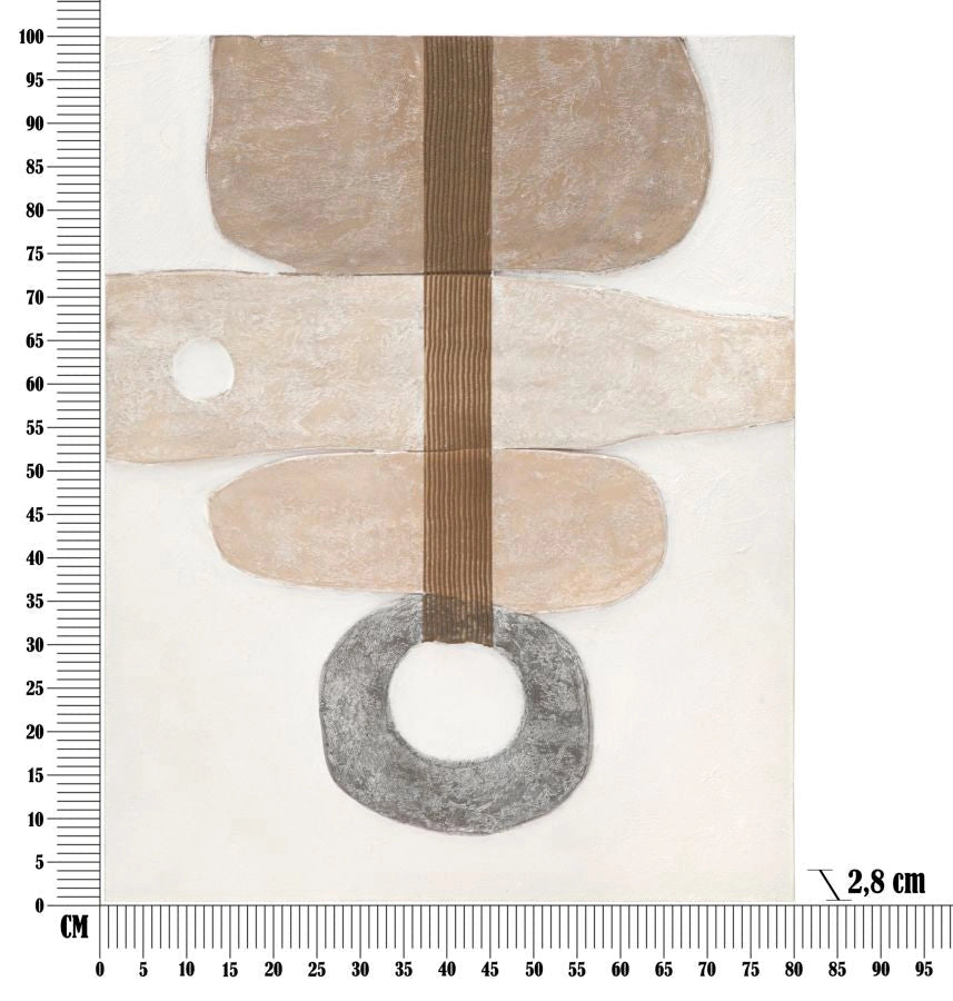 Dipinto Stony su Tela - 80x2,8x100 cm Elegante e Moderno