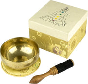 Chakra-scaletta di risonanza in legno con manico di pelle e carta Lokta di Nepal 5034-L per yoga, meditazione e scuola