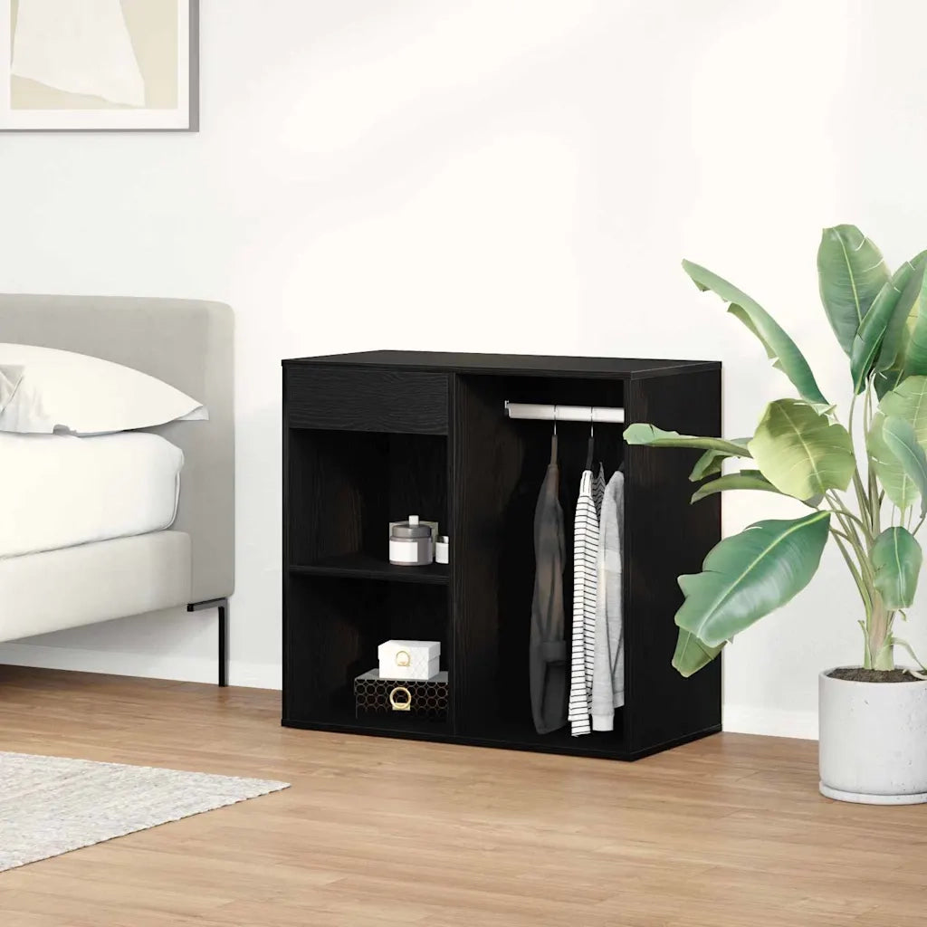 Mobiletto Cosmetico con cassetto Rovere Nero 80 x 40 x 75 cm 862787