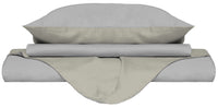 Copripiumino 1 Piazza e Mezzo con Sacco e Federe Doubleface Grigio Chiaro/Panna