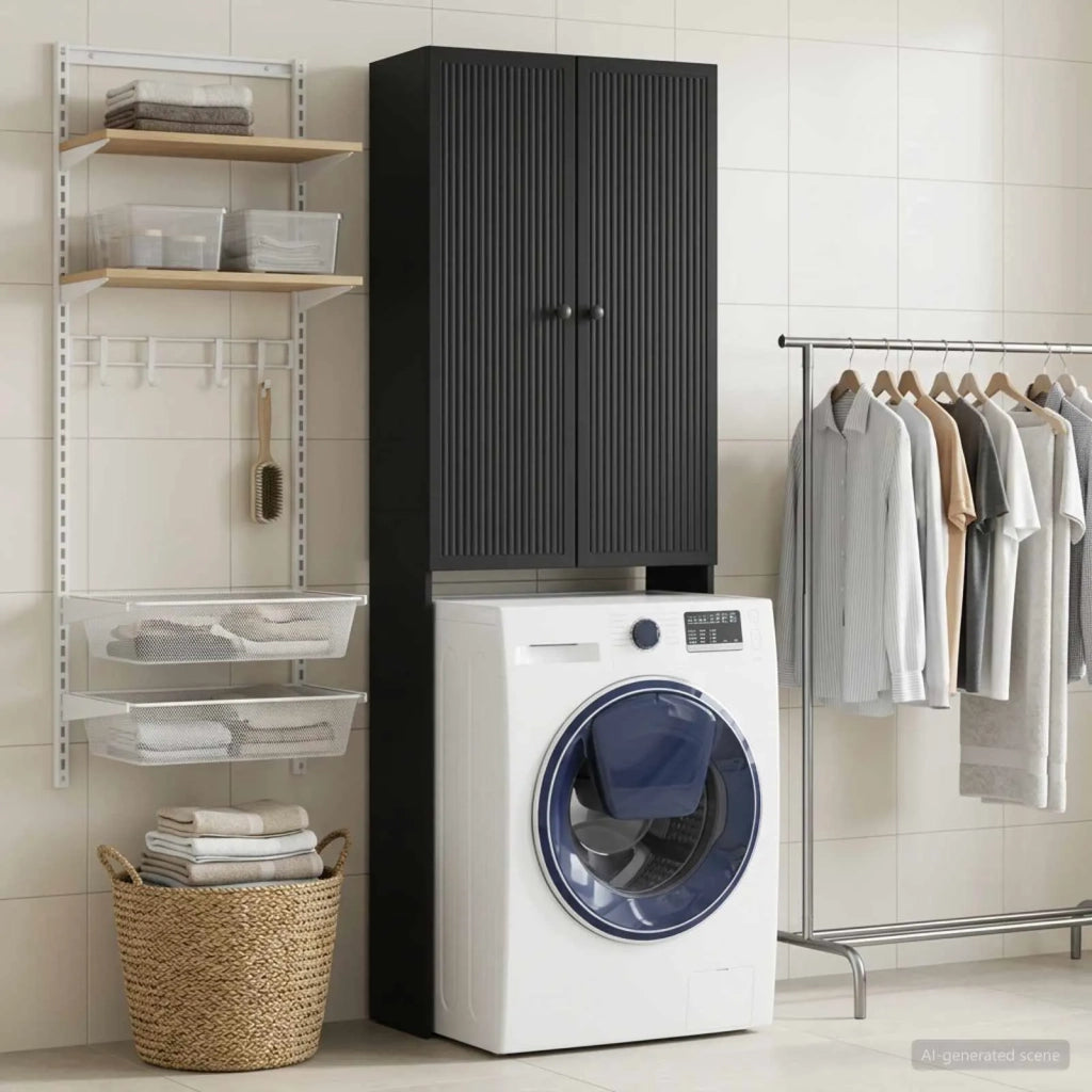 Mobile Bagno EDE Nero 66 x 25,5 x 190 cm Legno ingegnerizzato 896036