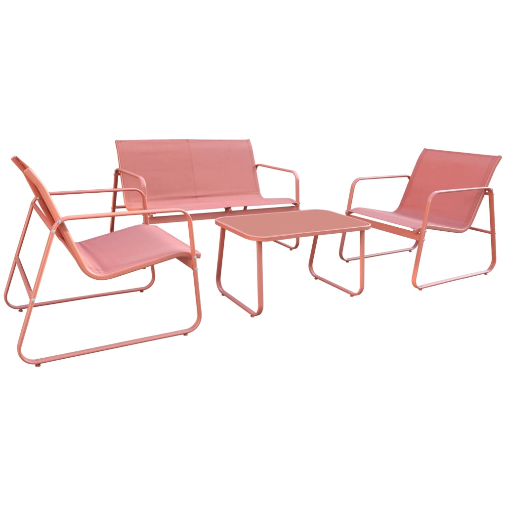 Set di mobili da giardino in textilene a 4 posti in terracotta TENERIFE