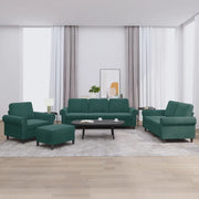 Set di Divani 4 pz con Cuscini Verde scuro in Velluto 3202182