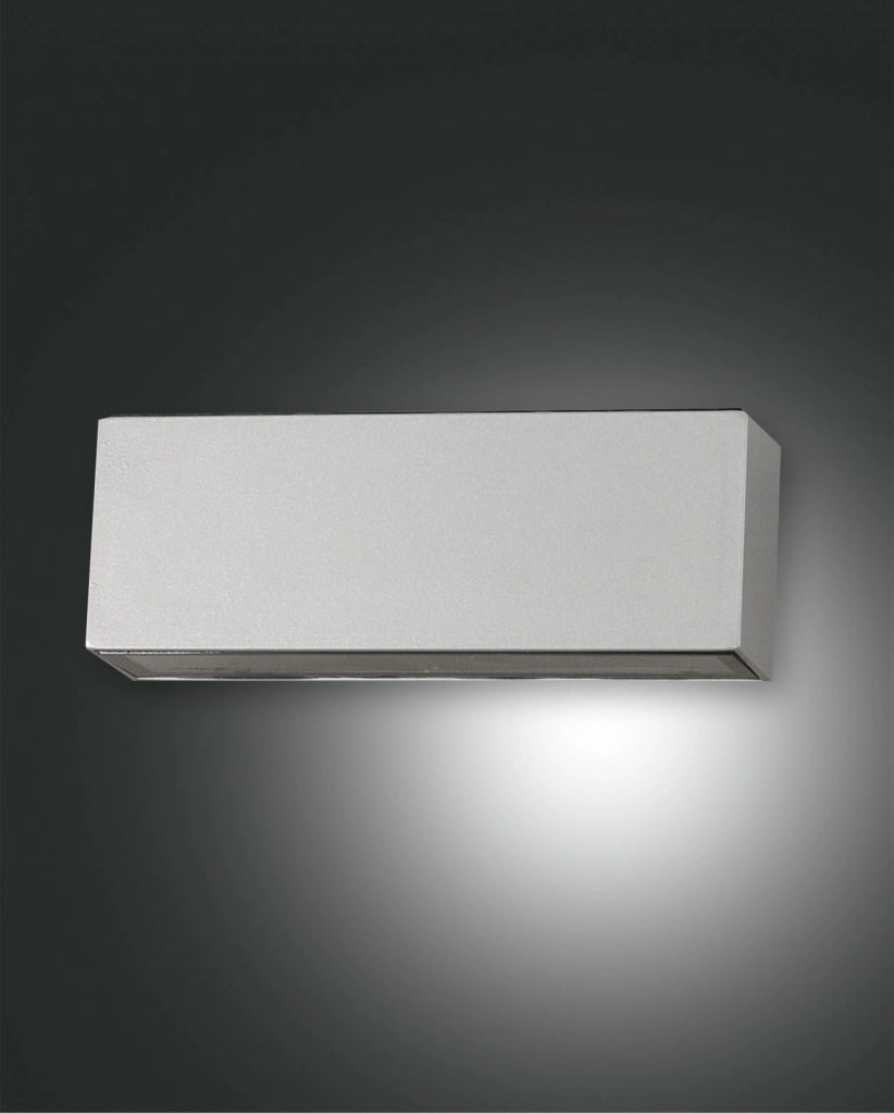 TRIGG APPLIQUE DA ESTERNO LED 14W 3000K 1300LM 2 LUCI ARGENTO