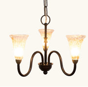 LAMPADARIO LAMPADA SOGNO A CATENA 3 LUCI IN FERRO BATTUTO LAMPIONE LAMPADE