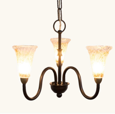 LAMPADARIO LAMPADA SOGNO A CATENA 3 LUCI IN FERRO BATTUTO LAMPIONE LAMPADE
