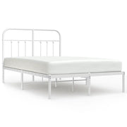 Letto matrimoniale | Letto per adulti | Giroletto con Testiera Metallo Bianco 120x190 cm