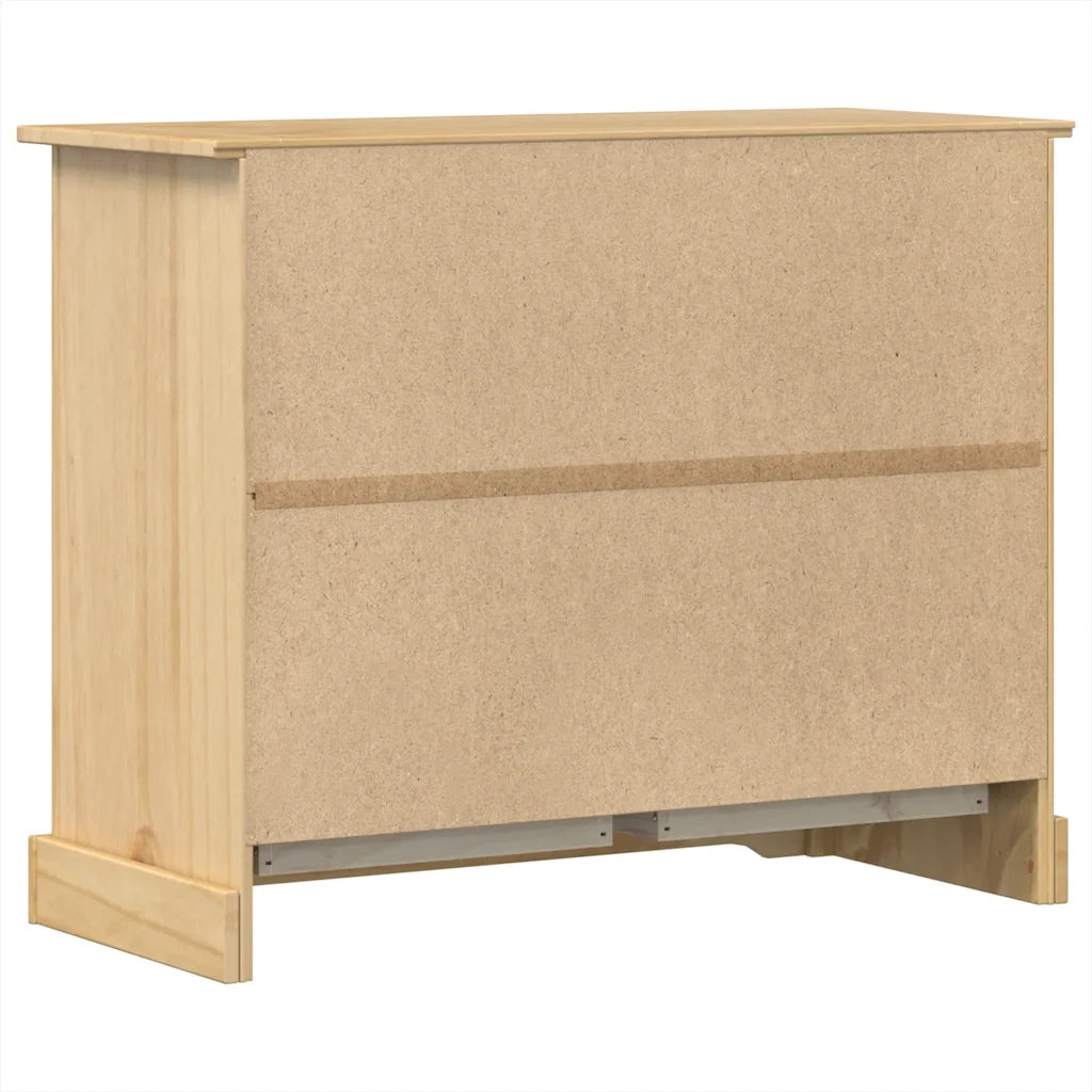 Cassettiera Corona 101x45x82 cm in Legno Massello di Pino 4005678