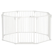 Recinto per Cani 8 Pezzi Pieghevole con Porta ¨C zephmum ¨C Bianco 60x76 cm