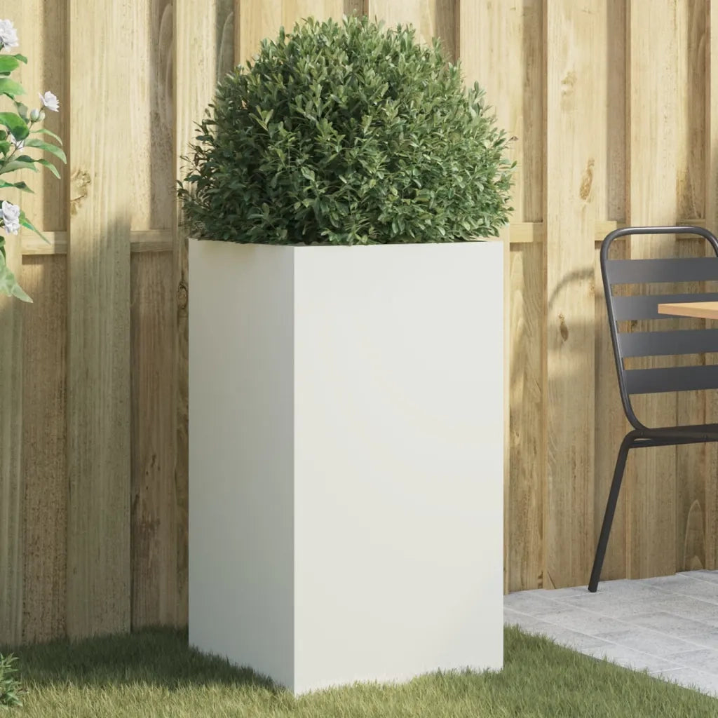 Fioriera Bianca 42x38x75 cm in Acciaio Laminato a Freddocod mxl 88185