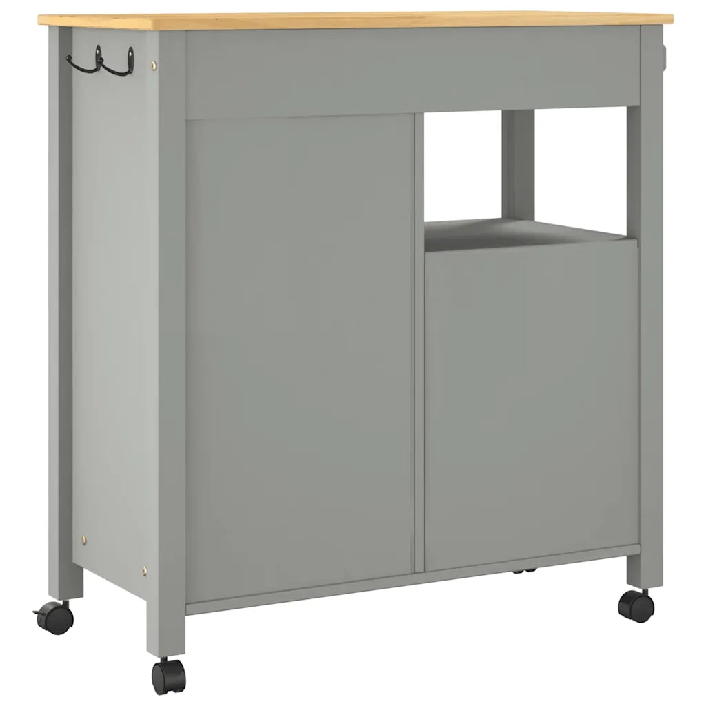 Carrello da Cucina-Scaffale per Cucina MONZA 84x40x88,5 cm in Legno Massello di Pino 898010