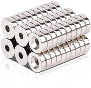 Magnetici MIN CI 10x3mm con foro, 60 magneti con foro di alta intensità e viti M3 con foro per viti magneti rotondi per schienalizzazione magnetica per lavastoviglie, armadietti, magneti nascosti