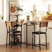 Set tavolo bar allungabile con 2 sgabelli, marrone
