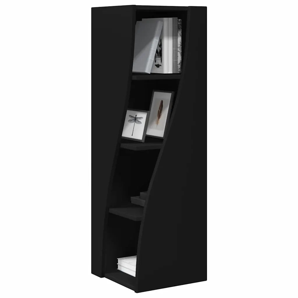 Mobile angolare Nero 32x32x102cm Legno multistrato