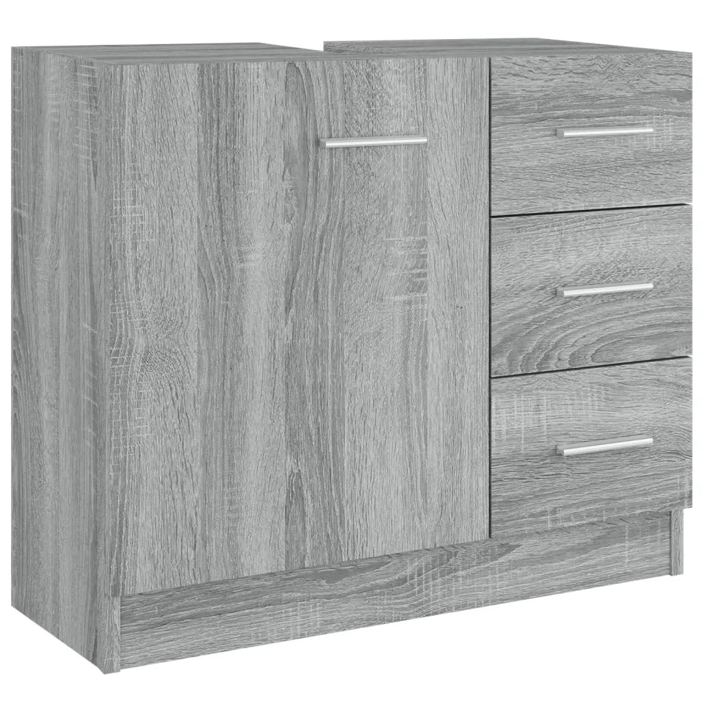 Mobile Lavabo-Armadietto da bagno Grigio Sonoma 63x30x54 cm in Legno Multistrato