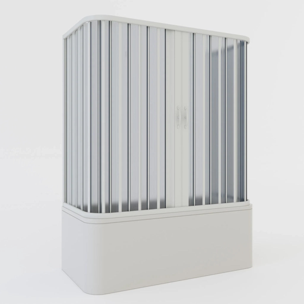 Box a 3 lati sopravasca in PVC a soffietto 70x160x70 cm H 150 mod. Tagete con apertura centrale