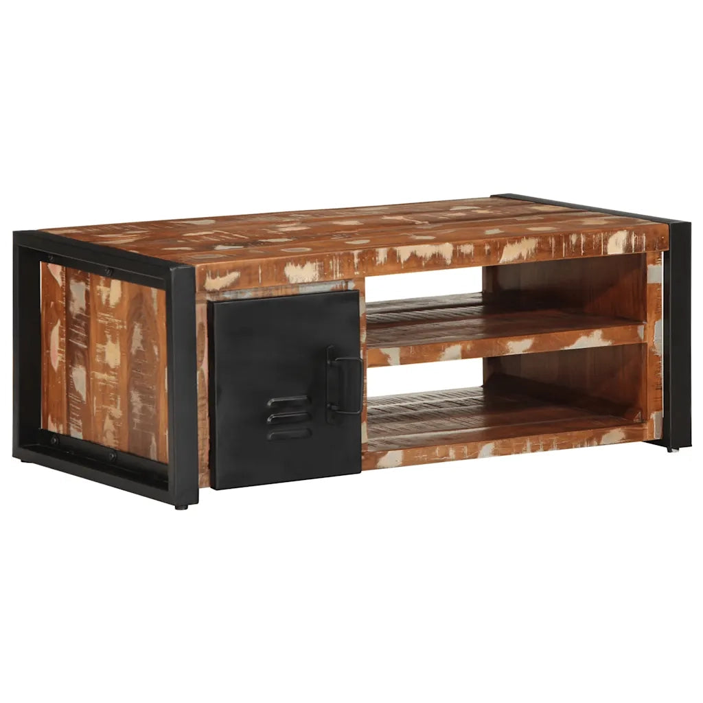 Tavolino salotto | Tavolino da caff¨¨ | Tavolino da Soggiorno Multicolore 90x50x36cm Legno Massello Recupero