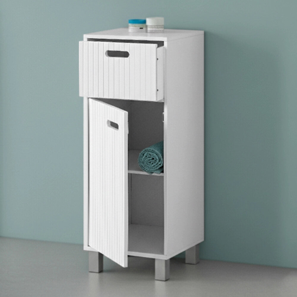 Base singola bagno  32 cm bianco con un anta e un cassetto Fast