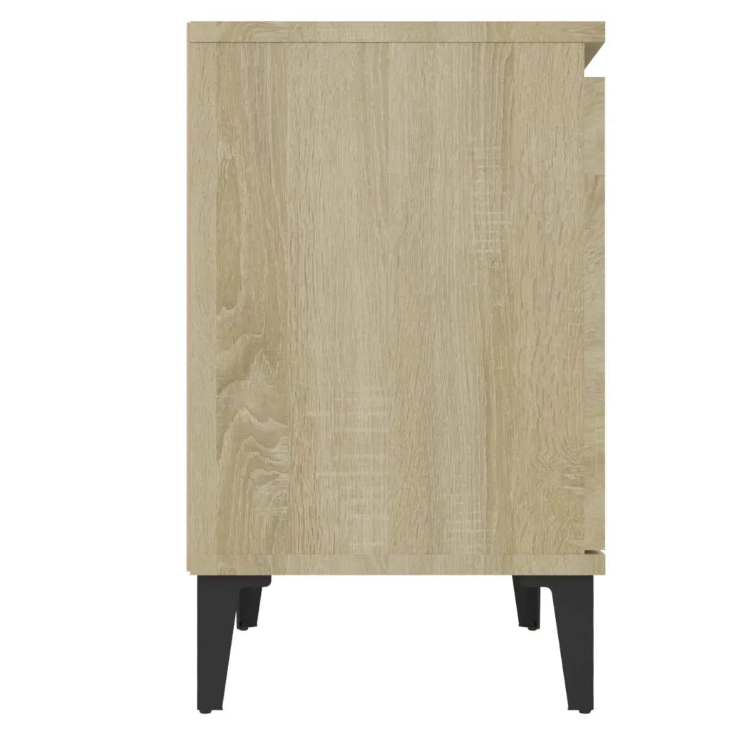 Comodini con Gambe in Metallo Rovere Sonoma 40x30x50 cm 805840