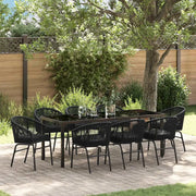 Set da Pranzo per Giardino 9 pcs Nero 3379351