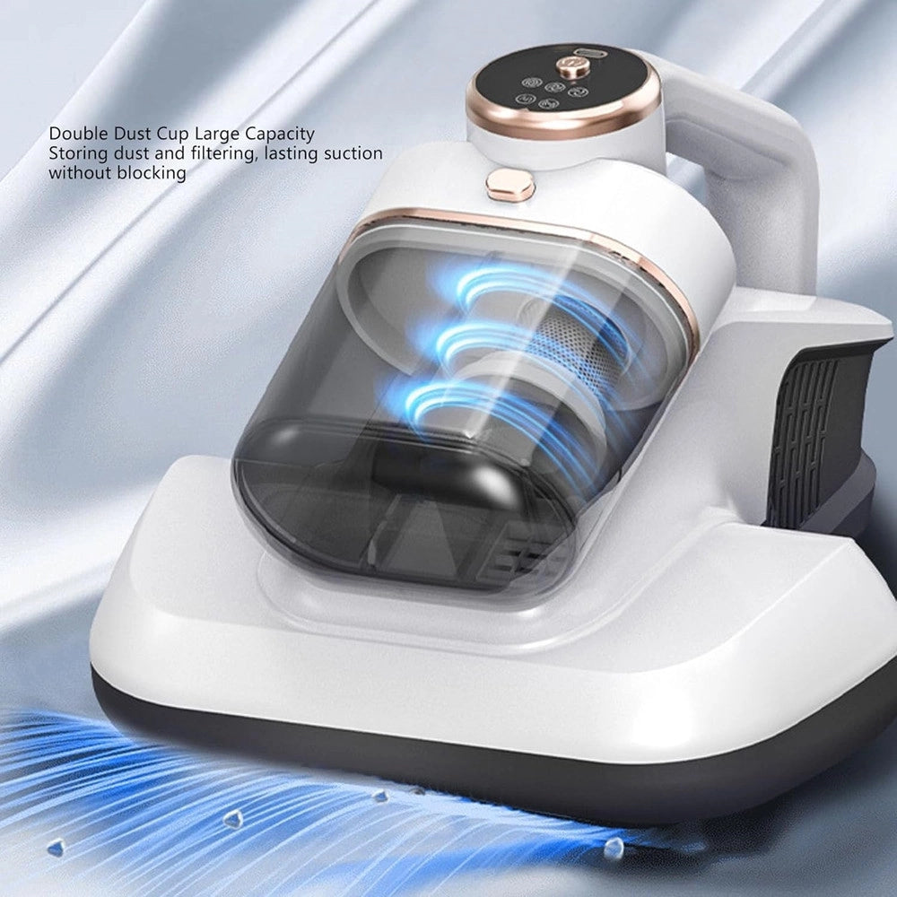 Trade Shop - Aspirapolvere Senza Fili Portatile Rimuovi Acari Con Dopρρια Tazza 3 Velocità Tecnologia Uv-c -