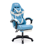 SEDIA DA GAMING COLORE AZZURRA-BIANCA